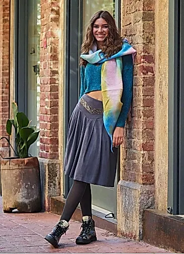 Antrasit Kloş Suet Midi Etek 6690