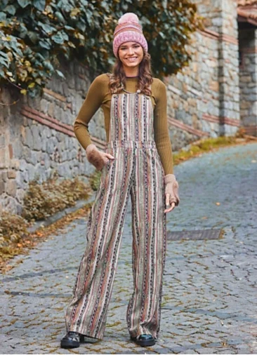 Haki Desenli Bahçıvan Bol Paça Salopet Kadın Tulum 6563