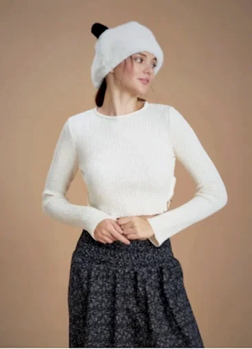 Halka Detaylı Crop Kışlık Kazak 6592