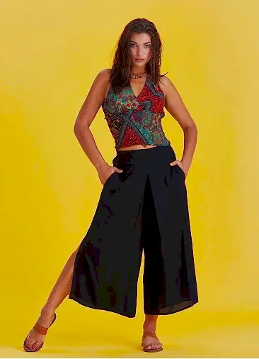 Ön Pilikaşe Detaylı Kadın Siyah Pantolon Etek 4894