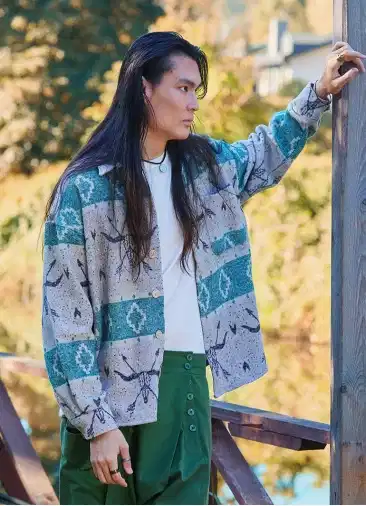 Rahat Kesim Uzun Kollu Yeşil Desenli Erkek Gömlek 7093