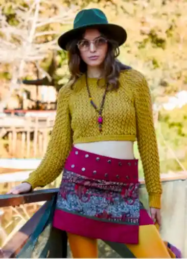 Sırtı Dekolteli Bağlamalı Hardal Kadın Triko 7071