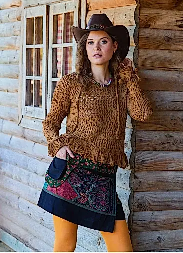 Çıtçıt Kapalamı Cepli Patchwork Anvelop Siyah Etnik Etek 7006