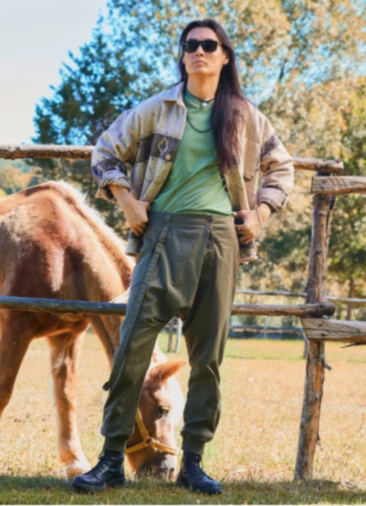 İp Detaylı Düğmeli Beli Lastikli Toprak Erkek Pantolon 7106