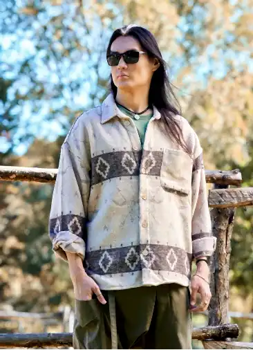 Rahat Kesim Uzun Kollu Kahve Desenli Erkek Gömlek  7092