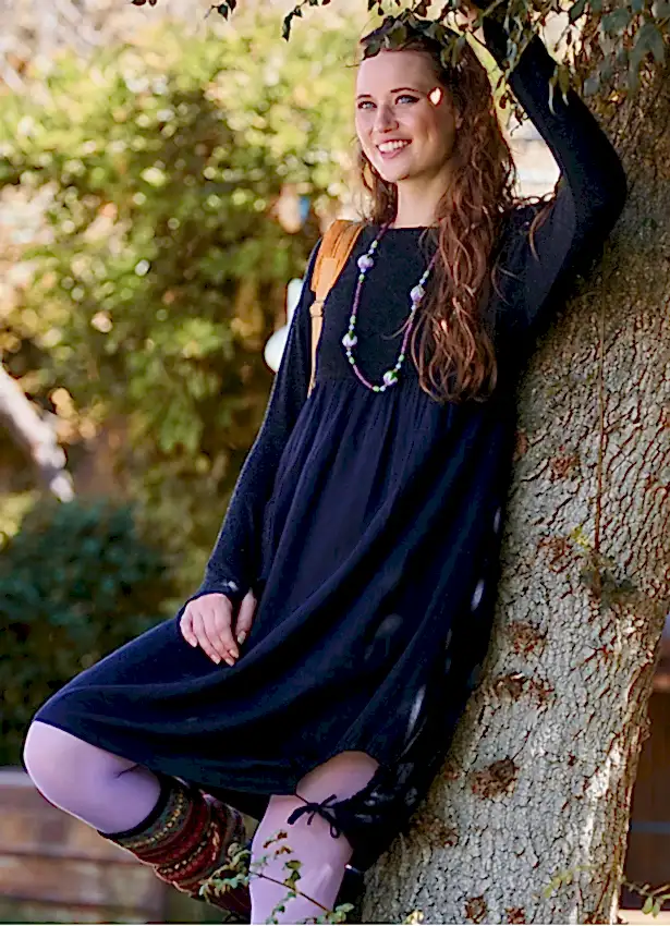 Bisiklet Yaka Cepli Parmak Geçmeli Siyah Kışlık Elbise 7063