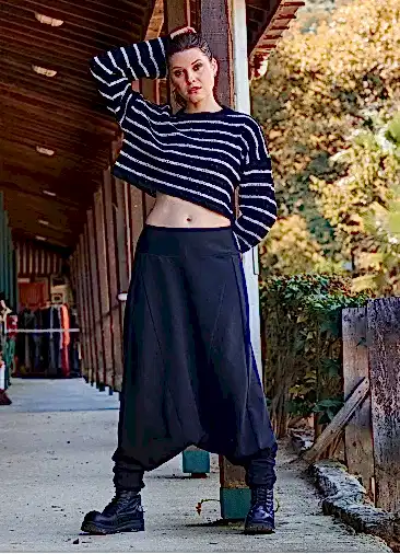 Beli Lastikli Ağı Düşük Siyah Kadın Kışlık Pantolon 7039