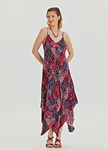 Ayarlanabilir Askılı Asimetrik Kesim Kadın Uzun Elbise 6976