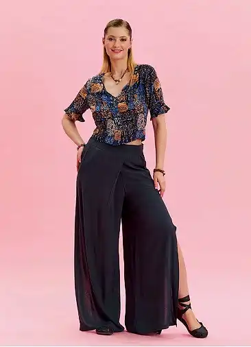 Fermuar Detaylı Cepli Antrasit Kadın Yüksek Bel Pantolon 6959