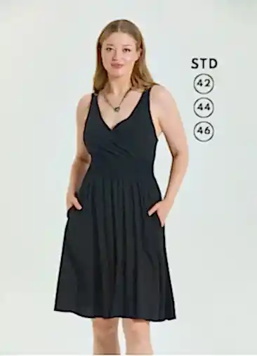 V Yaka Robadan Siyah Büyük Beden Elbise 6907