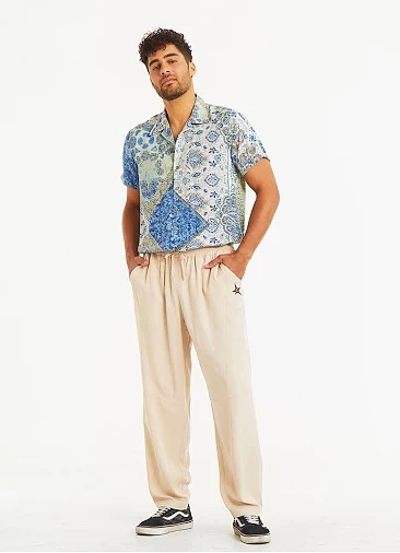 Beli Lastikli Cepli Bej Erkek Pantolon 5307