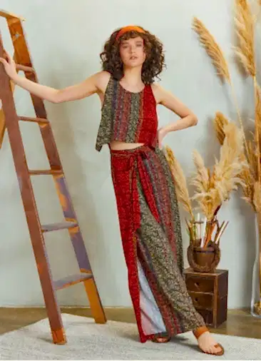 Patch Desenli Kayık Yaka Tulum Otantik Tulum 5243