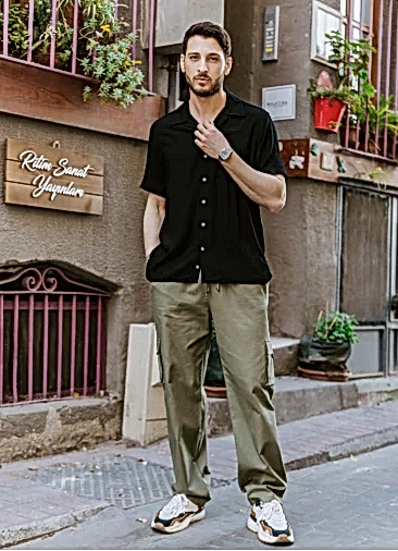 Beli  Lastikli Cepli Rahat Kesim Toprak Erkek Pantolon 2923