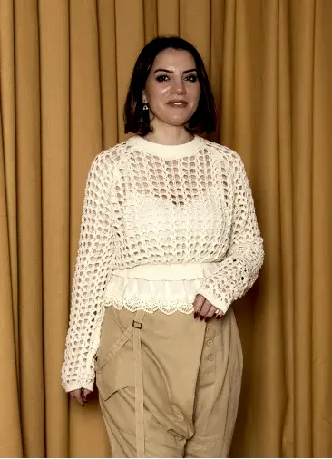 Beli Lastikli Dantelli Sarı Kahve Kadın Triko 7122