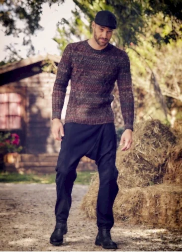 Kruvaze Beli ve Paçası Lastikli Erkek Siyah Şalvar 1946