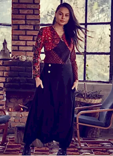 Siyah Cepli Etnik Şalvar Pantolon 236