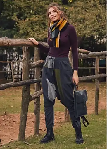 Bağcıklı Etnik Yeşil Kadın Şalvar Pantolon 2927