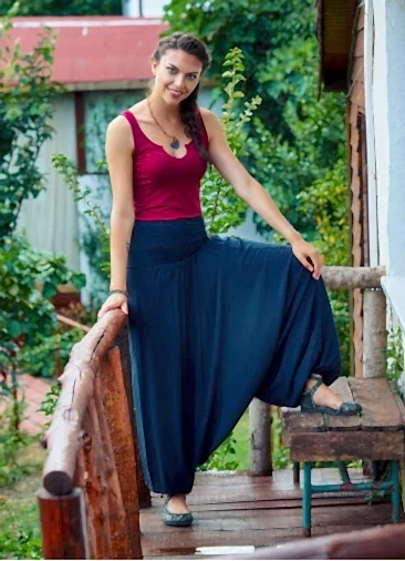 Gipe Bel Detaylı Antrasit Kadın Şalvar Pantolon 628