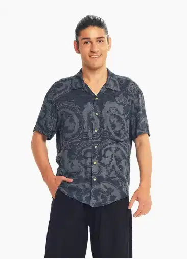 Gri Desenli Rahat Kesim  Erkek Gömlek 3582